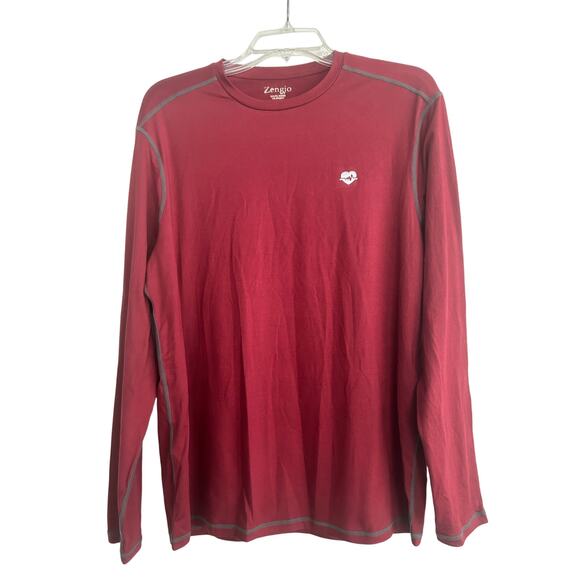 NWT Men's Zengjo Red Polyester/Spandex Long Sleeved Shirt Size Large - Picture 1 of 6